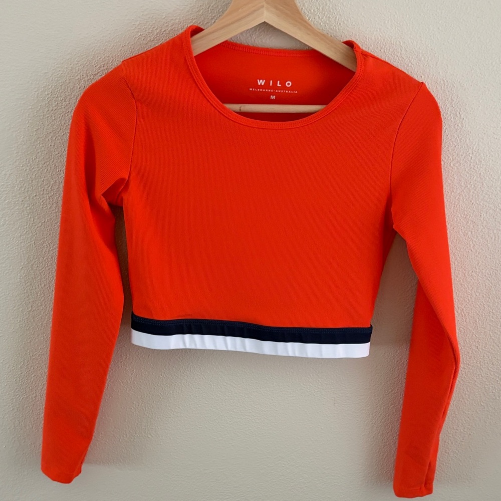 Wilo the Label Contra long sleeve orange crop top women’s | size medium